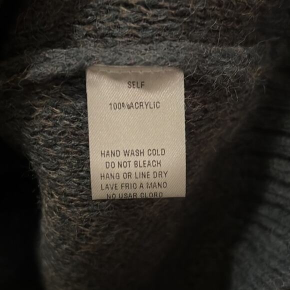 Easel Sweater Womens S Colorblock Teal White Leopard Fuzzy Oversized Boho Cozy - Picture 6 of 7